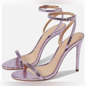 Schutz: Joenn Snake Embossed Metallic Leather Sandals